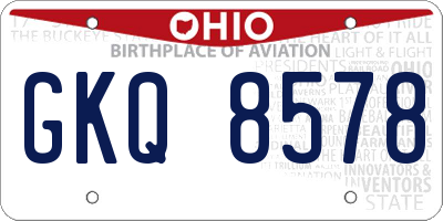OH license plate GKQ8578