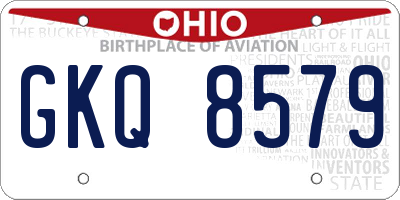 OH license plate GKQ8579