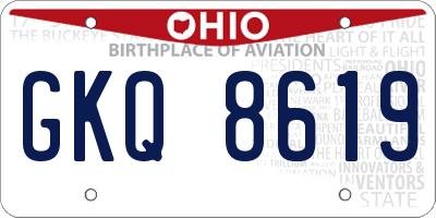 OH license plate GKQ8619
