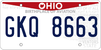 OH license plate GKQ8663