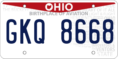 OH license plate GKQ8668