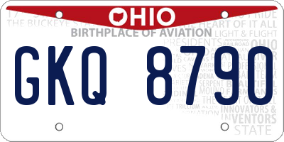 OH license plate GKQ8790