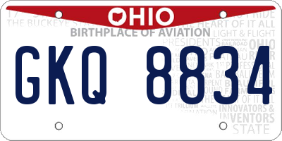 OH license plate GKQ8834