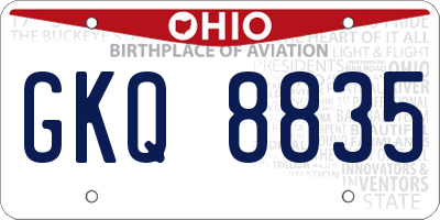 OH license plate GKQ8835