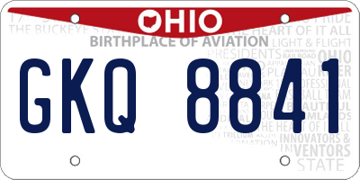 OH license plate GKQ8841