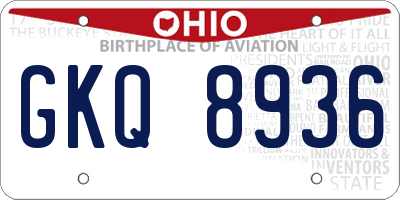 OH license plate GKQ8936