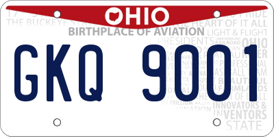 OH license plate GKQ9001