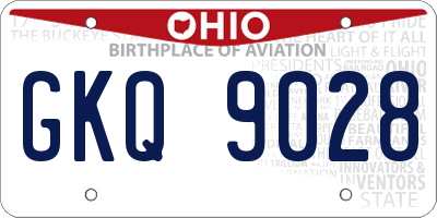 OH license plate GKQ9028