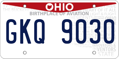 OH license plate GKQ9030