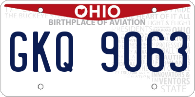 OH license plate GKQ9063