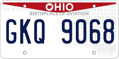 OH license plate GKQ9068
