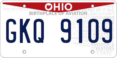 OH license plate GKQ9109