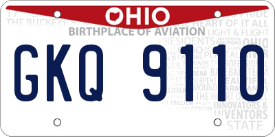 OH license plate GKQ9110