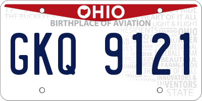 OH license plate GKQ9121