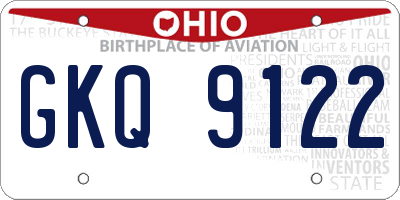 OH license plate GKQ9122