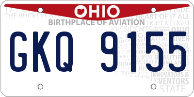 OH license plate GKQ9155
