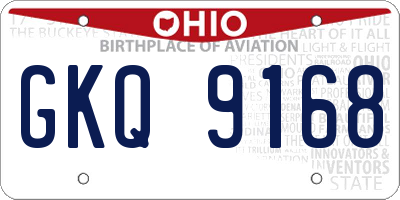 OH license plate GKQ9168