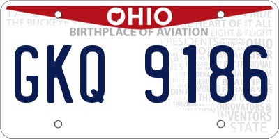OH license plate GKQ9186