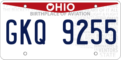 OH license plate GKQ9255