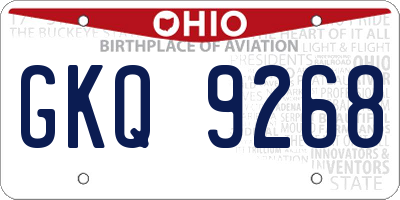 OH license plate GKQ9268