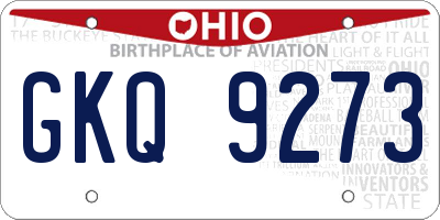 OH license plate GKQ9273