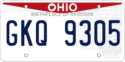 OH license plate GKQ9305