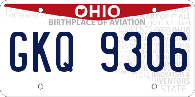 OH license plate GKQ9306