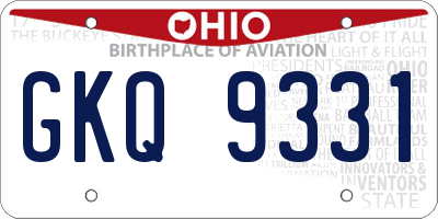 OH license plate GKQ9331