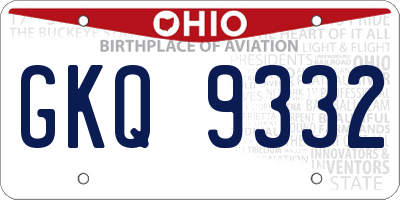 OH license plate GKQ9332