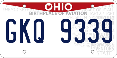 OH license plate GKQ9339