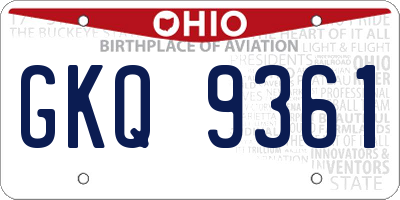 OH license plate GKQ9361