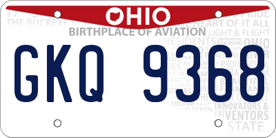 OH license plate GKQ9368
