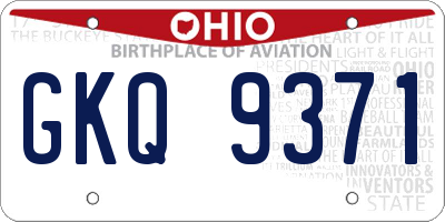 OH license plate GKQ9371