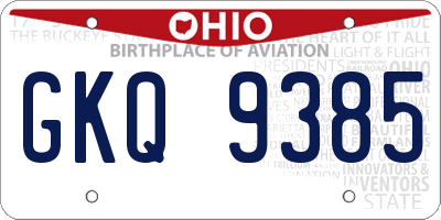 OH license plate GKQ9385