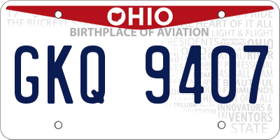 OH license plate GKQ9407