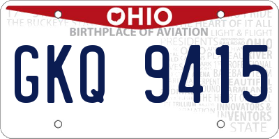 OH license plate GKQ9415