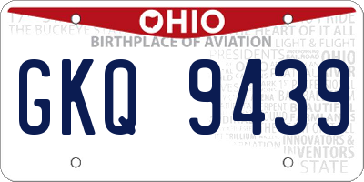 OH license plate GKQ9439