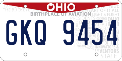 OH license plate GKQ9454