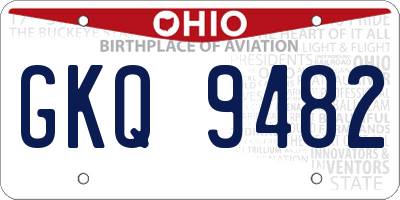 OH license plate GKQ9482