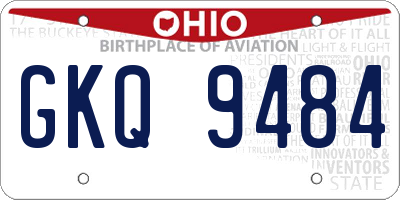 OH license plate GKQ9484