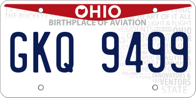 OH license plate GKQ9499
