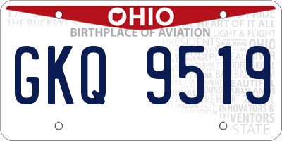 OH license plate GKQ9519