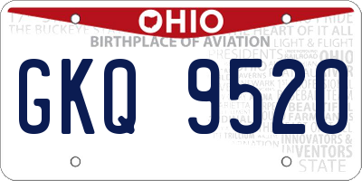 OH license plate GKQ9520