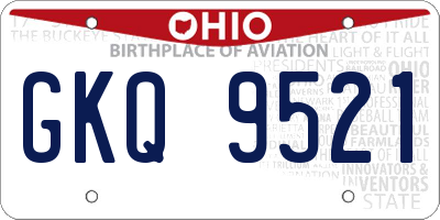 OH license plate GKQ9521