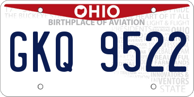 OH license plate GKQ9522