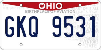 OH license plate GKQ9531
