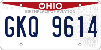 OH license plate GKQ9614