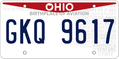 OH license plate GKQ9617