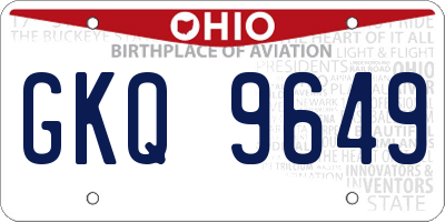 OH license plate GKQ9649
