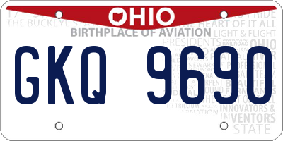 OH license plate GKQ9690